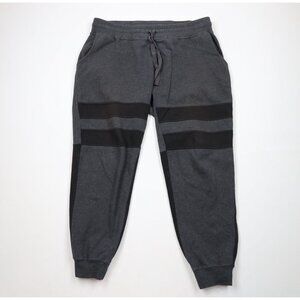 Rock Revival Mens XL Faded Striped Color Block Heavy Sweatpants Joggers Gray